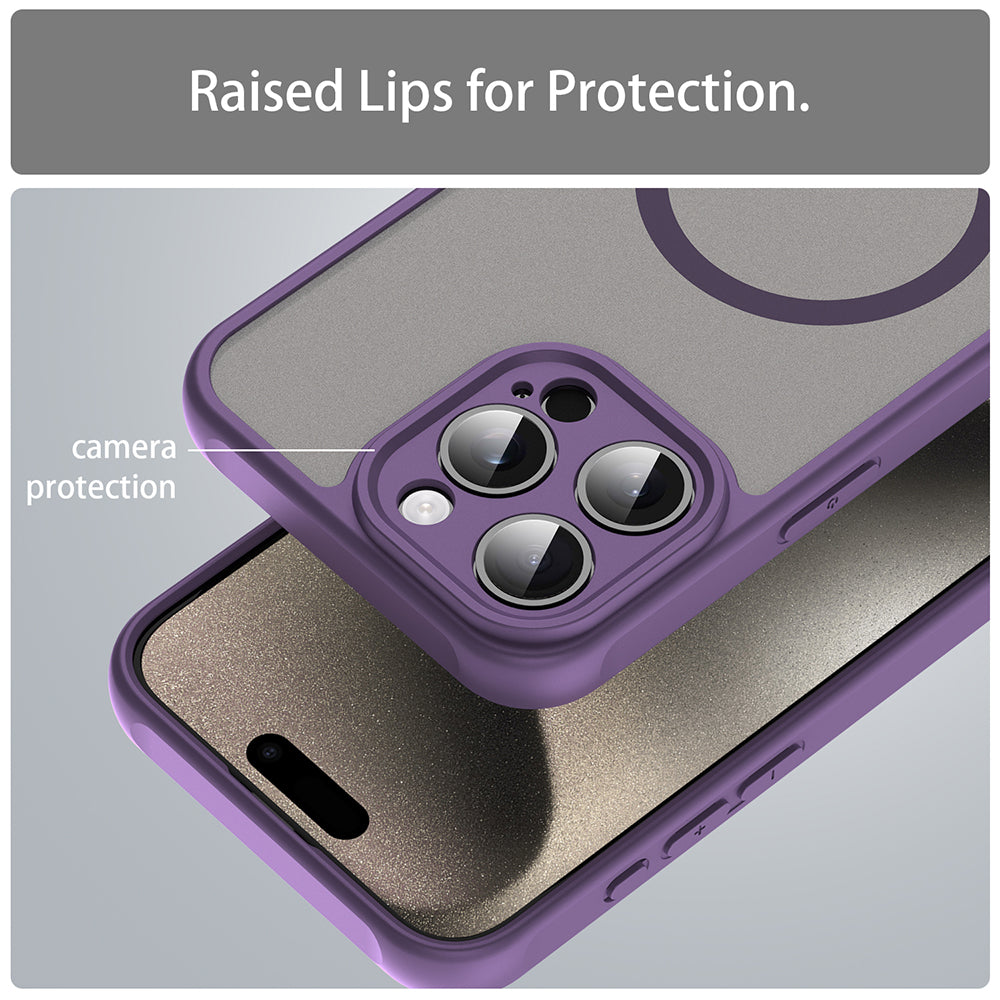 Husa MagSafe pentru Apple iPhone 15 Pro Max, Techsuit, HaloFrost II, Mov