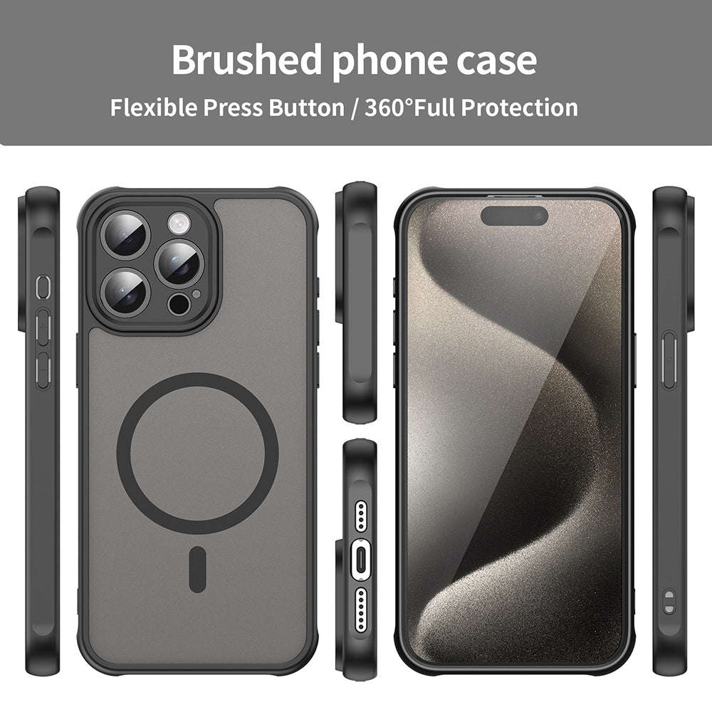 Husa MagSafe pentru Apple iPhone 15 Pro Max, Techsuit, HaloFrost II, Neagra