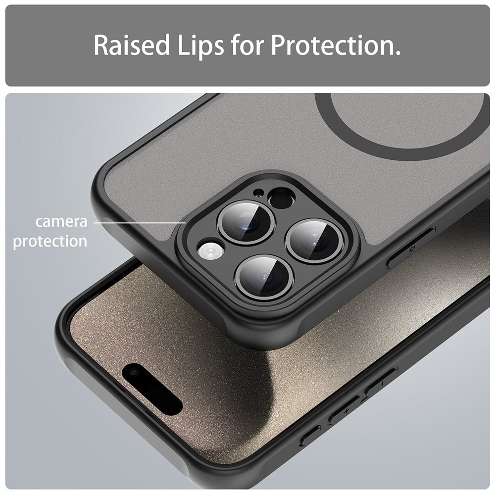 Husa MagSafe pentru Apple iPhone 15 Pro Max, Techsuit, HaloFrost II, Neagra