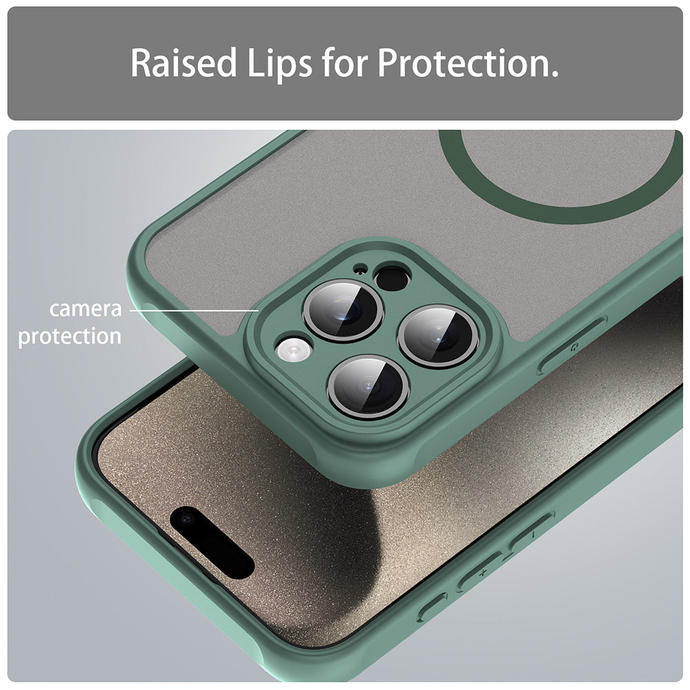 Husa MagSafe pentru Apple iPhone 15 Pro Max, Techsuit, HaloFrost II, Verde