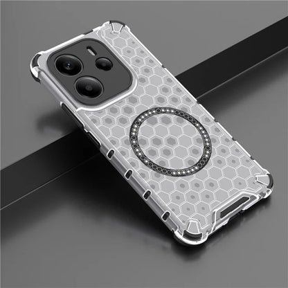Husa MagSafe pentru Apple iPhone 15 Pro Max, Techsuit, HoneyComb Shield, Alba