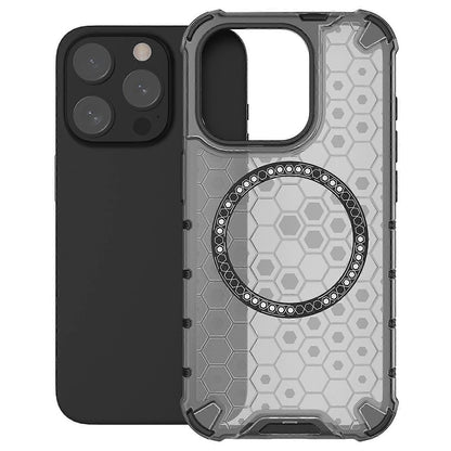 Husa MagSafe pentru Apple iPhone 15 Pro Max, Techsuit, HoneyComb Shield, Neagra