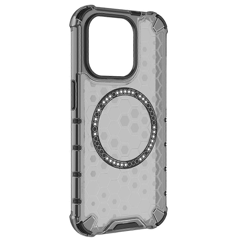Husa MagSafe pentru Apple iPhone 15 Pro Max, Techsuit, HoneyComb Shield, Neagra