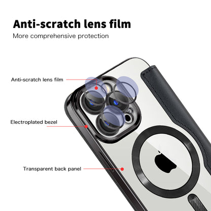 Husa MagSafe pentru Apple iPhone 15 Pro Max, Techsuit, SmartMag Book, Neagra