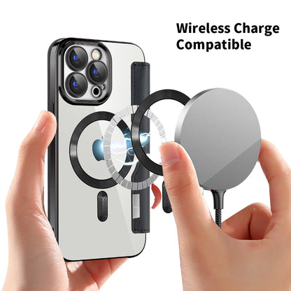 Husa MagSafe pentru Apple iPhone 15 Pro Max, Techsuit, SmartMag Book, Neagra