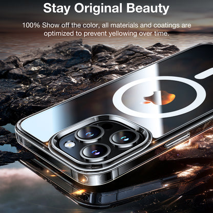 Husa MagSafe pentru Apple iPhone 15 Pro Max, Torras, Diamond, Transparenta
