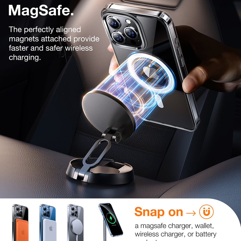 Husa MagSafe pentru Apple iPhone 15 Pro Max, Torras, Diamond, Transparenta