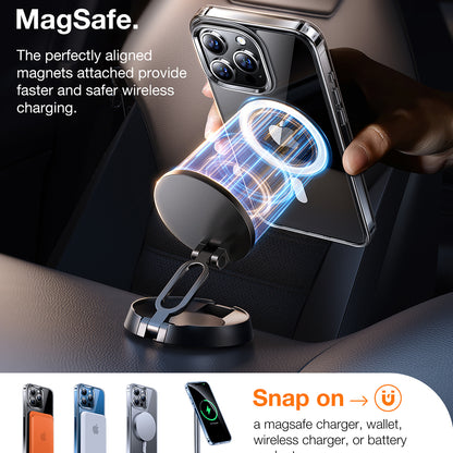 Husa MagSafe pentru Apple iPhone 15 Pro Max, Torras, Diamond, Transparenta