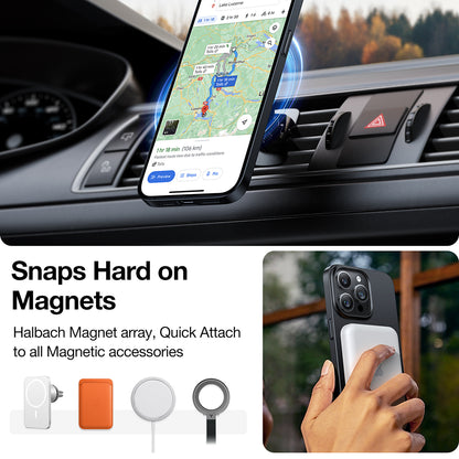 Husa MagSafe pentru Apple iPhone 15 Pro Max, Torras, OriginFit, Neagra