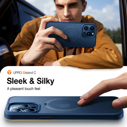 Husa MagSafe pentru Apple iPhone 15 Pro Max, Torras, Ostand, Bleumarin