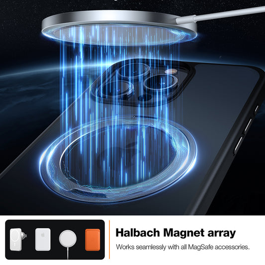 Husa MagSafe pentru Apple iPhone 15 Pro Max, Torras, Ostand Pro, Neagra