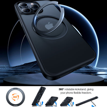 Husa MagSafe pentru Apple iPhone 15 Pro Max, Torras, Ostand Pro, Neagra