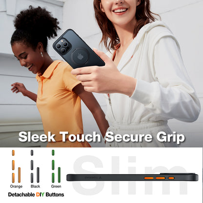 Husa MagSafe pentru Apple iPhone 15 Pro Max, Torras, Ostand Pro, Neagra