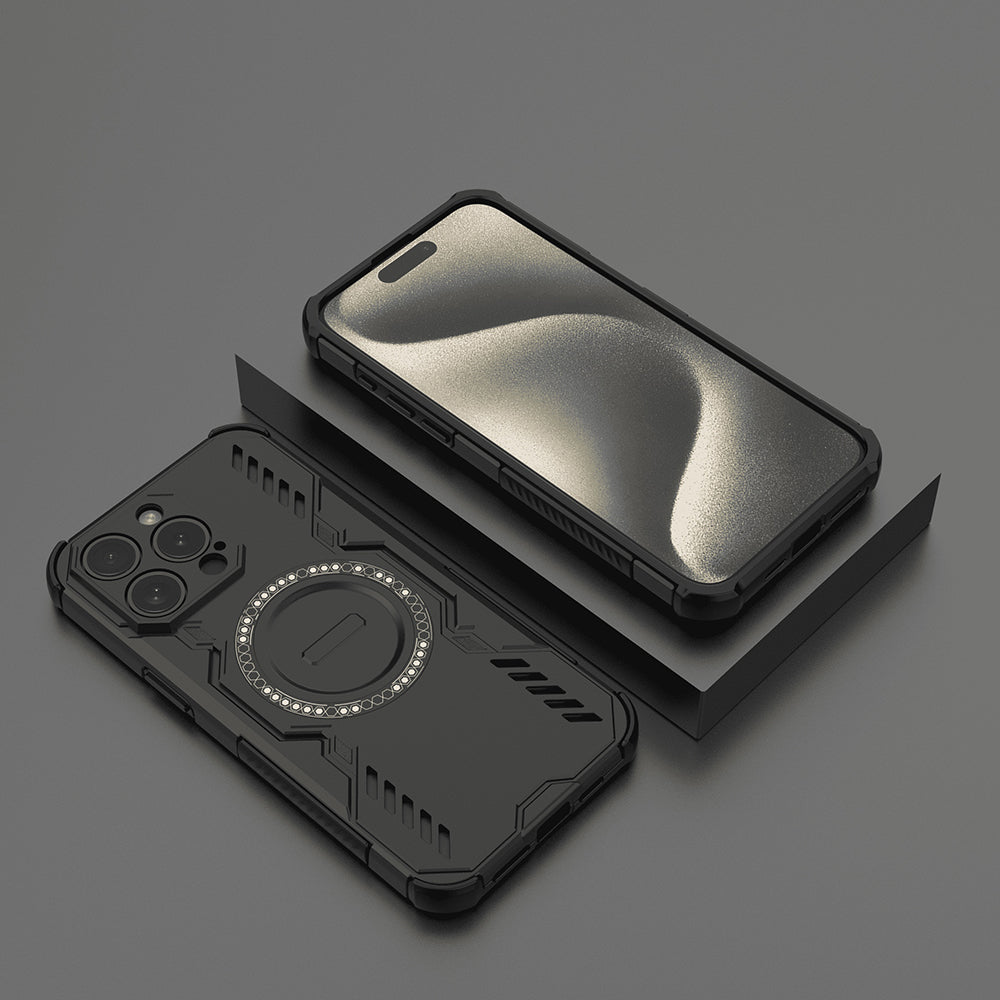 Husa MagSafe pentru Apple iPhone 15 Pro, Techsuit, ArmorMag, Neagra
