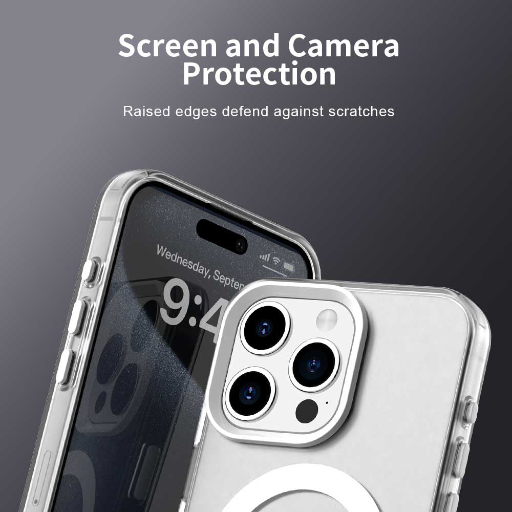 Husa MagSafe pentru Apple iPhone 15 Pro, Techsuit, CandyCase, Alba