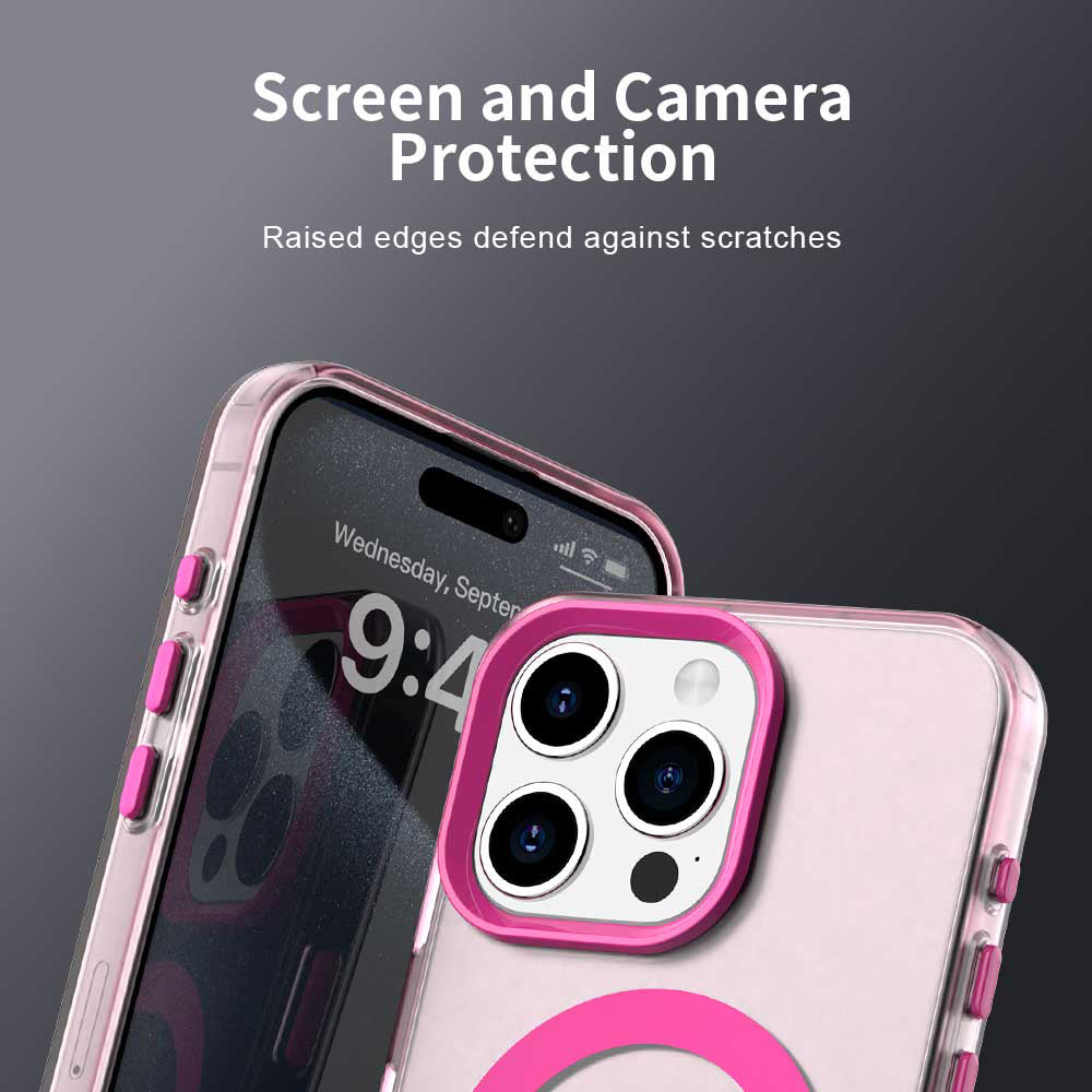 Husa MagSafe pentru Apple iPhone 15 Pro, Techsuit, CandyCase, Roz