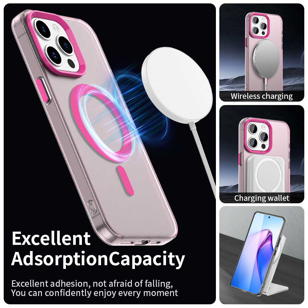 Husa MagSafe pentru Apple iPhone 15 Pro, Techsuit, CandyCase, Roz