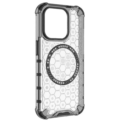 Husa MagSafe pentru Apple iPhone 15 Pro, Techsuit, HoneyComb Shield, Alba