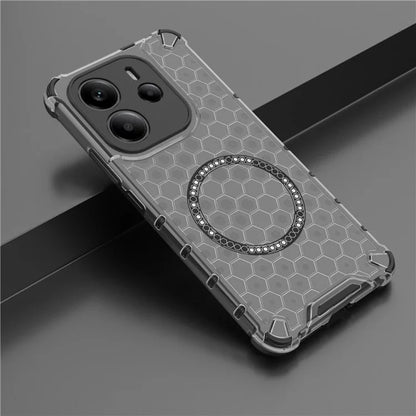 Husa MagSafe pentru Apple iPhone 15 Pro, Techsuit, HoneyComb Shield, Neagra