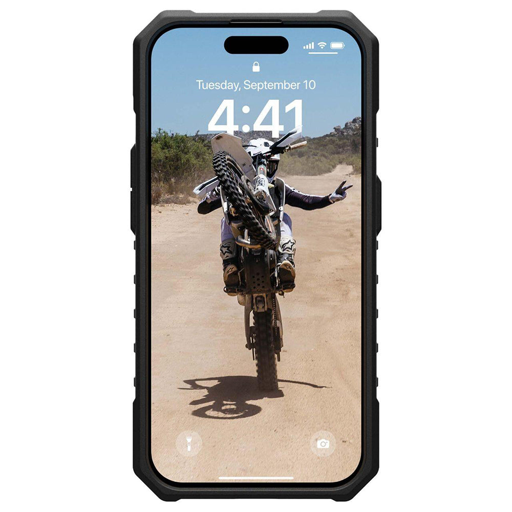 Husa MagSafe pentru Apple iPhone 15 Pro, Urban Armor Gear, Pathfinder SE Geo Camo, Camuflaj