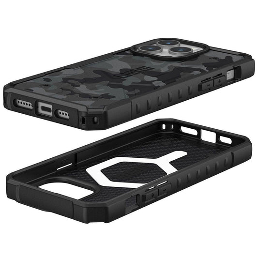Husa MagSafe pentru Apple iPhone 15 Pro, Urban Armor Gear, Pathfinder SE Midnight Camo, Camuflaj