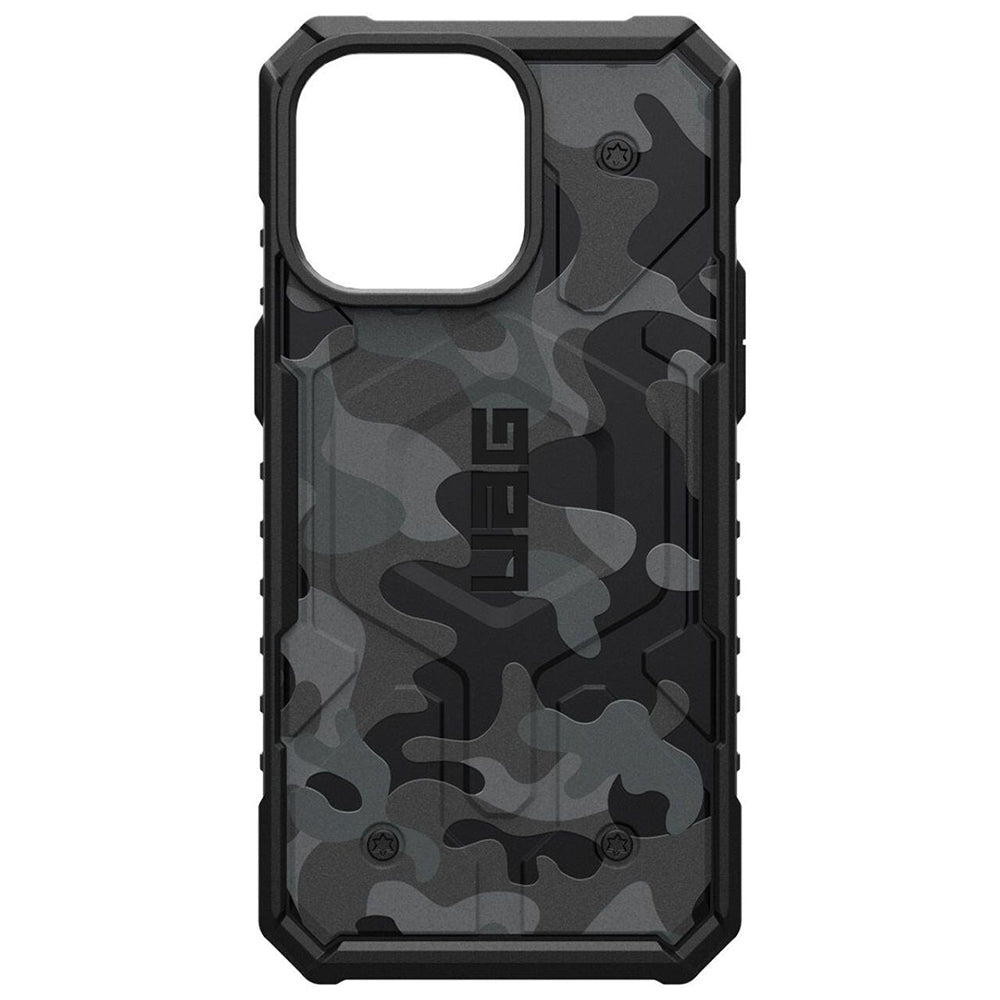 Husa MagSafe pentru Apple iPhone 15 Pro, Urban Armor Gear, Pathfinder SE Midnight Camo, Camuflaj