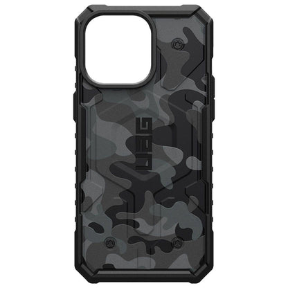 Husa MagSafe pentru Apple iPhone 15 Pro, Urban Armor Gear, Pathfinder SE Midnight Camo, Camuflaj