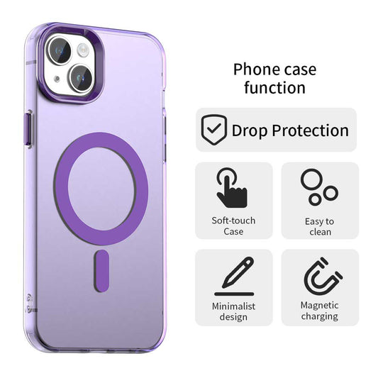 Husa MagSafe pentru Apple iPhone 15, Techsuit, CandyCase, Mov