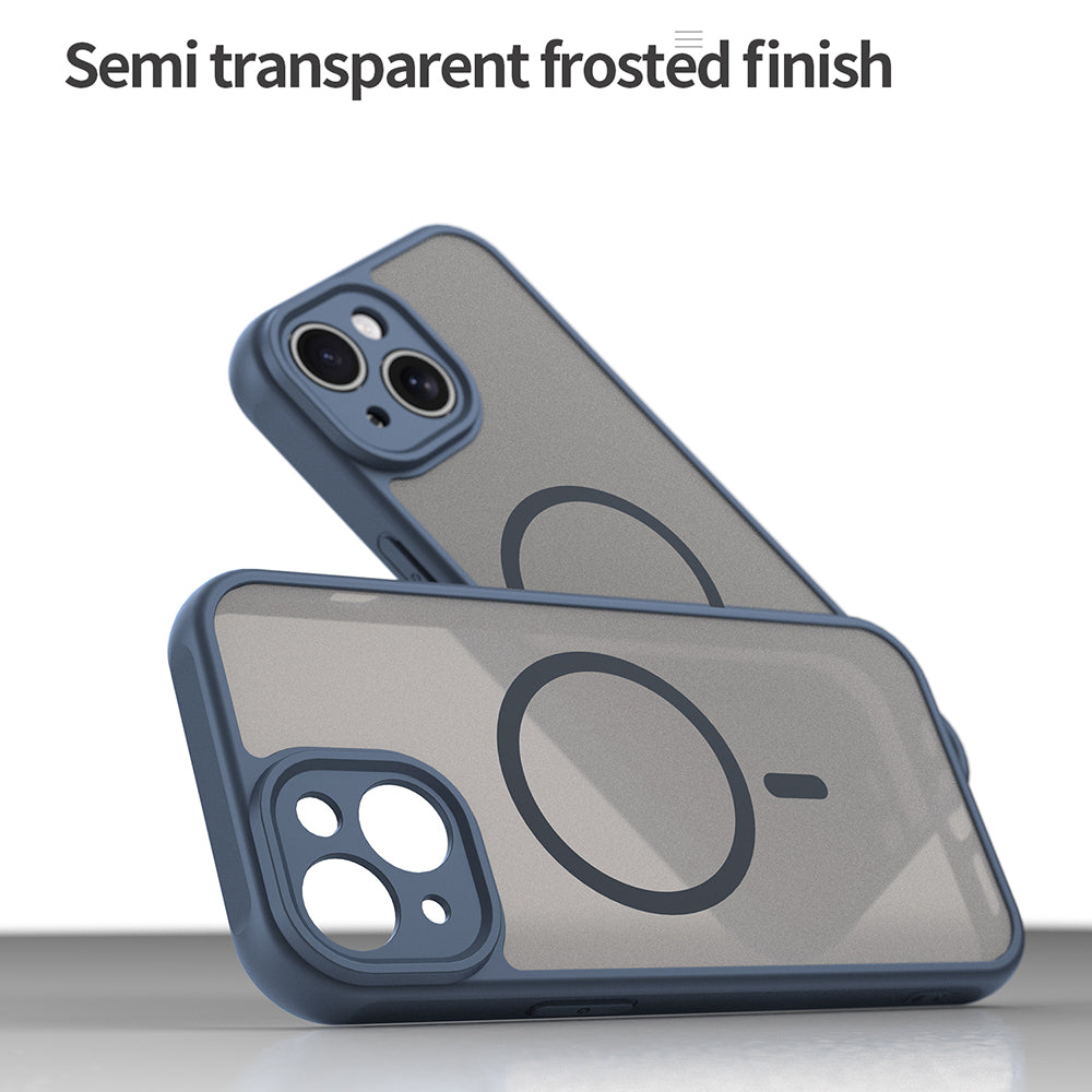 Husa MagSafe pentru Apple iPhone 15, Techsuit, HaloFrost II, Bleumarin