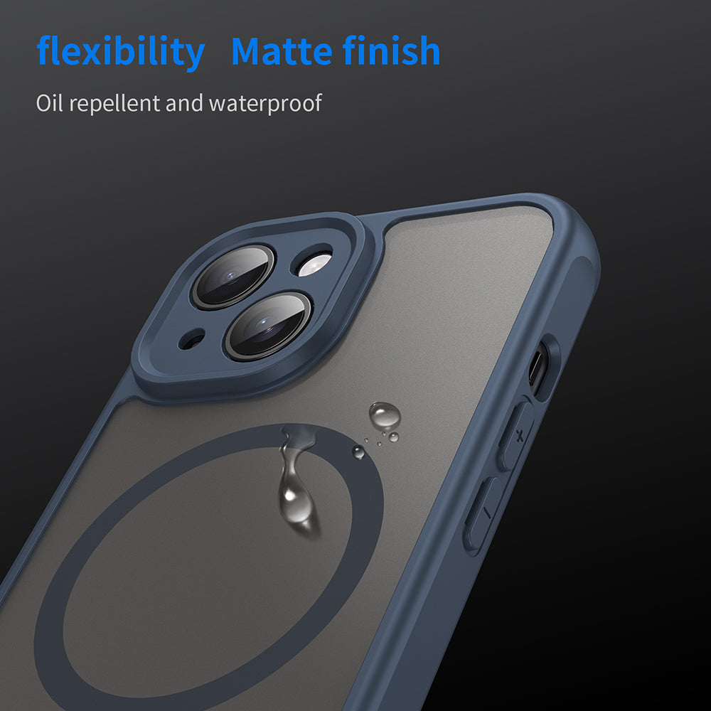 Husa MagSafe pentru Apple iPhone 15, Techsuit, HaloFrost II, Bleumarin
