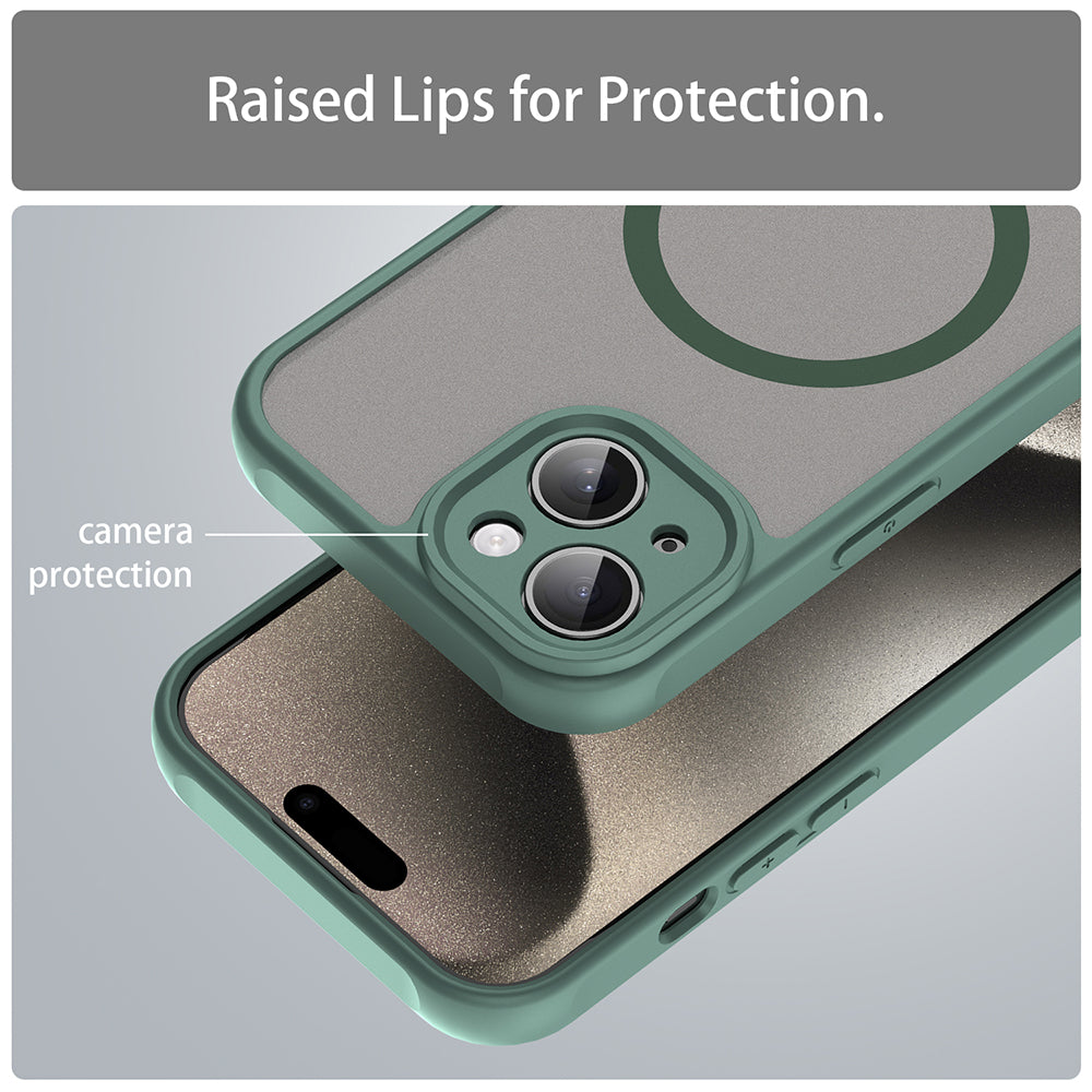 Husa MagSafe pentru Apple iPhone 15, Techsuit, HaloFrost II, Verde