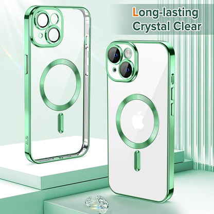 Husa MagSafe pentru Apple iPhone 15, Techsuit, Luxury Crystal, Verde Deschis