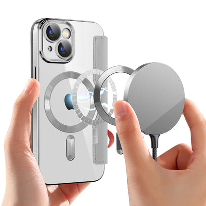Husa MagSafe pentru Apple iPhone 15, Techsuit, SmartMag Book, Gri