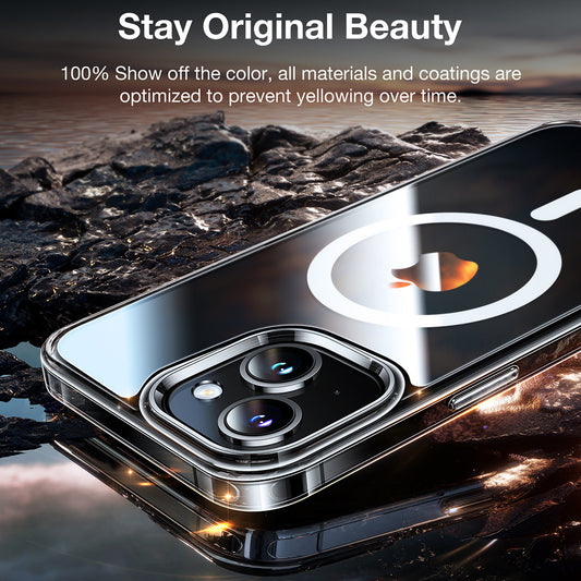 Husa MagSafe pentru Apple iPhone 15, Torras, Diamond, Transparenta