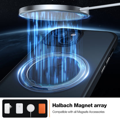 Husa MagSafe pentru Apple iPhone 15, Torras, Ostand Pro, Neagra