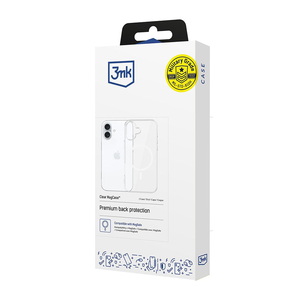 Husa MagSafe pentru Apple iPhone 16, 3MK, Clear MagCase, Transparenta