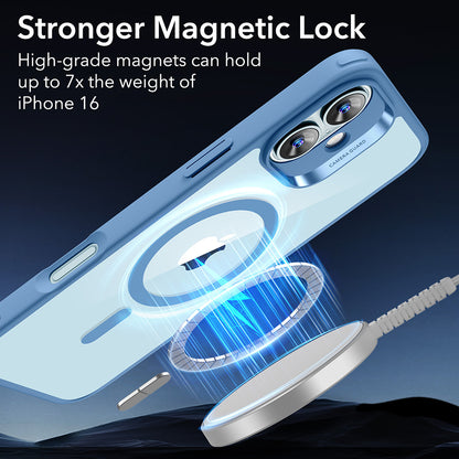 Husa MagSafe pentru Apple iPhone 16, ESR, Classic Hybrid, Albastra Transparenta