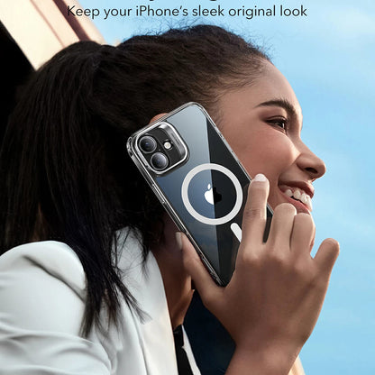 Husa MagSafe pentru Apple iPhone 16, ESR, Classic Hybrid Kickstand, Neagra Transparenta