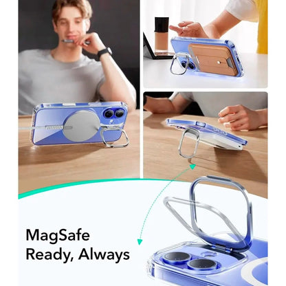 Husa MagSafe pentru Apple iPhone 16, ESR, Classic Hybrid Kickstand Slide, Transparenta