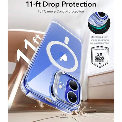 Husa MagSafe pentru Apple iPhone 16, ESR, Classic Hybrid Kickstand Slide, Transparenta