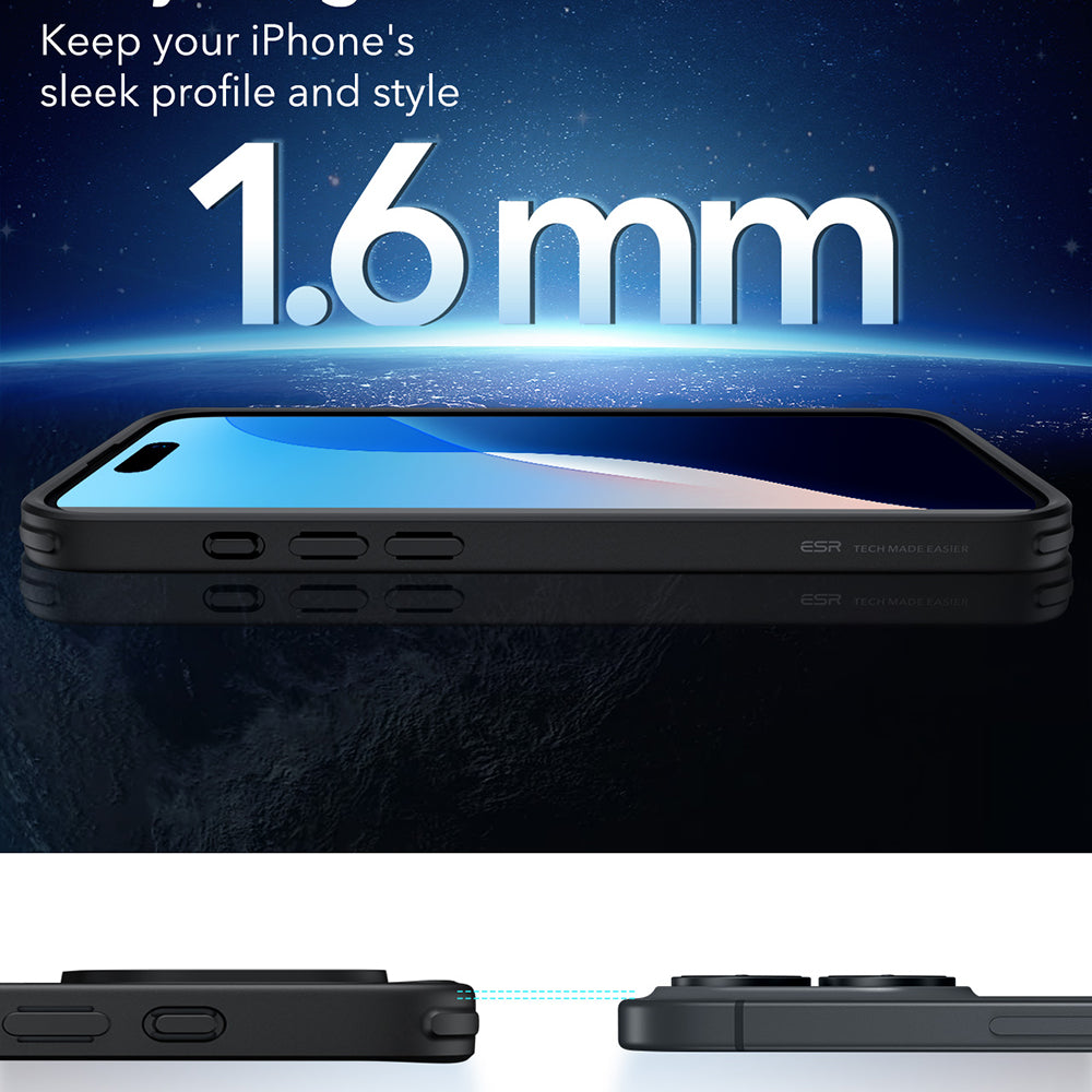 Husa MagSafe pentru Apple iPhone 16, ESR, Classic Hybrid, Neagra Satinata