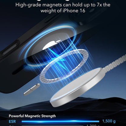 Husa MagSafe pentru Apple iPhone 16, ESR, Classic Hybrid, Neagra Transparenta