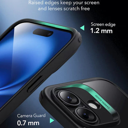 Husa MagSafe pentru Apple iPhone 16, ESR, Classic Hybrid Slide, Neagra Transparenta