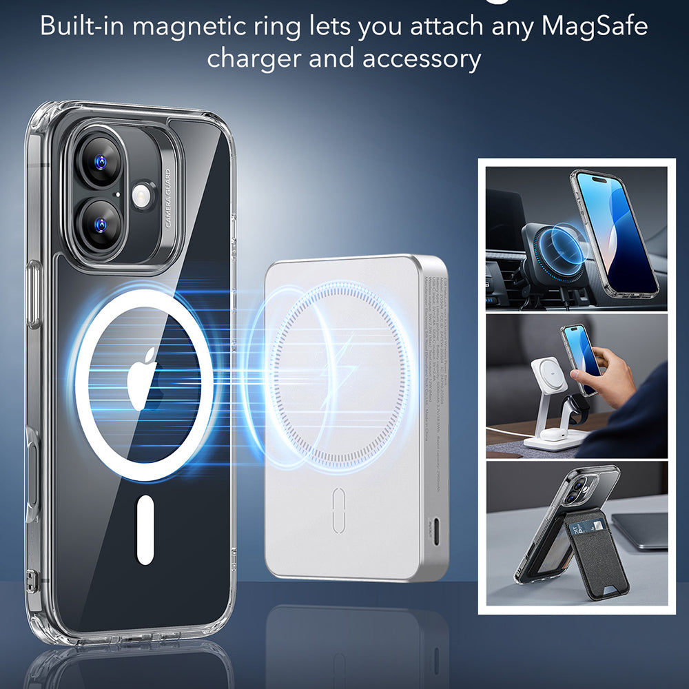 Husa MagSafe pentru Apple iPhone 16, ESR, Classic Hybrid, Transparenta