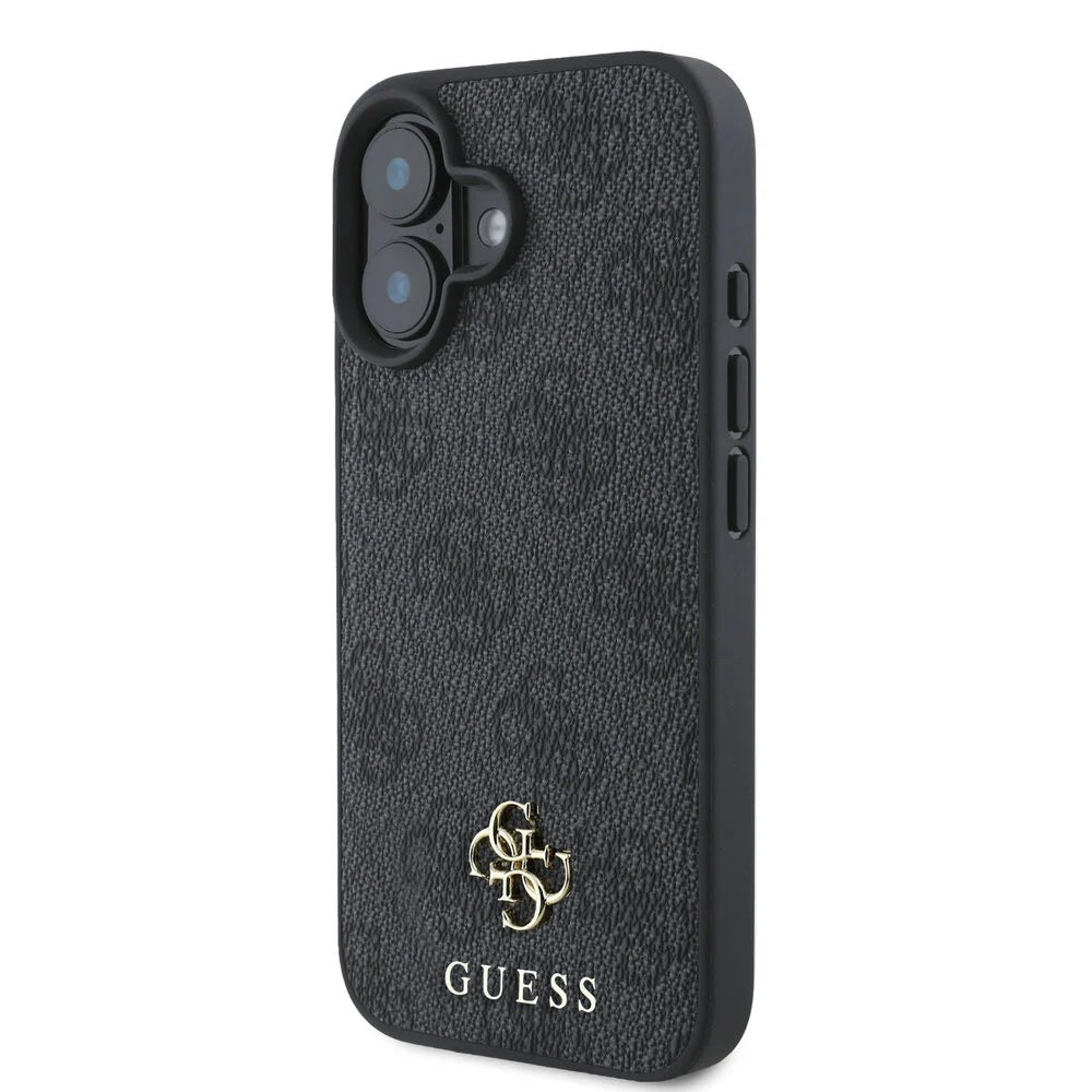 Husa MagSafe pentru Apple iPhone 16, Guess, 4G Classic, Neagra