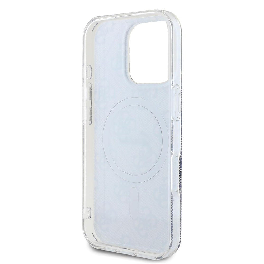 Husa MagSafe pentru Apple iPhone 16, Guess, IML 4G, Albastra