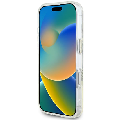 Husa MagSafe pentru Apple iPhone 16, Guess, IML Metal Colored Circle, Gri