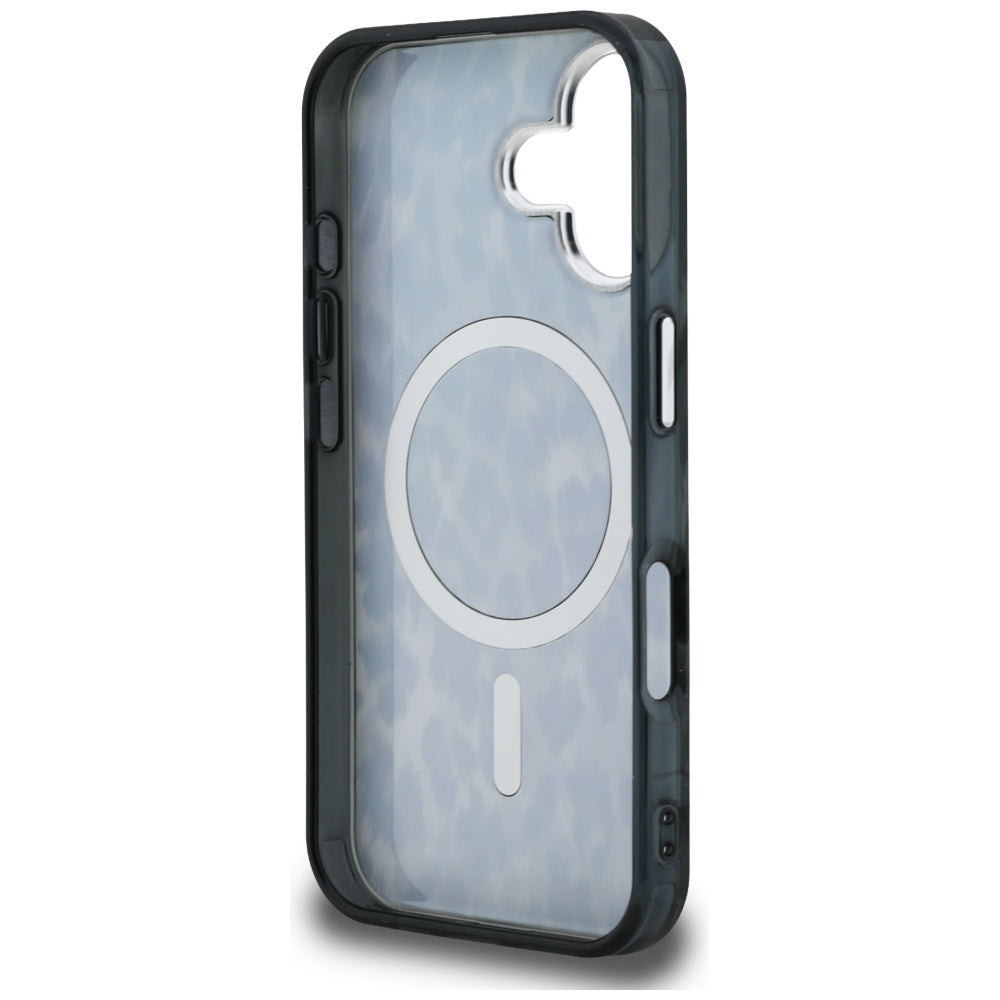 Husa MagSafe pentru Apple iPhone 16, Karl Lagerfeld, IML Leopard Pattern, Neagra