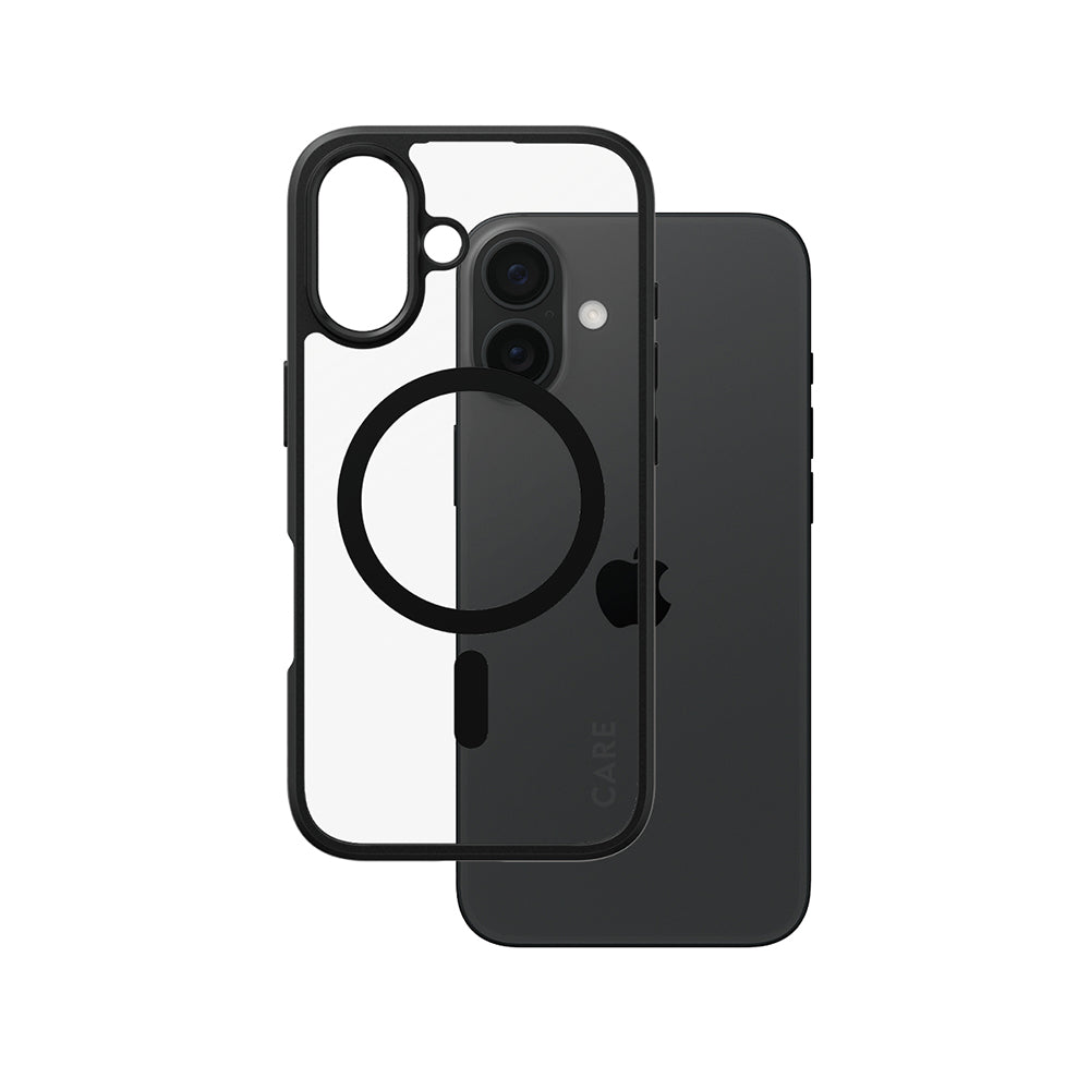 Husa MagSafe pentru Apple iPhone 16, PanzerGlass, Care Urban Combat, Neagra Transparenta