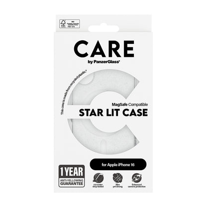 Husa MagSafe pentru Apple iPhone 16, PanzerGlass, Care Urban Combat Star Lit, Transparenta Alba